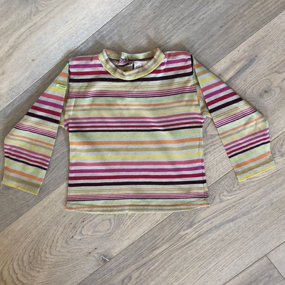 Confetti Long Sleeved Striped Cotton Top, Girls 3